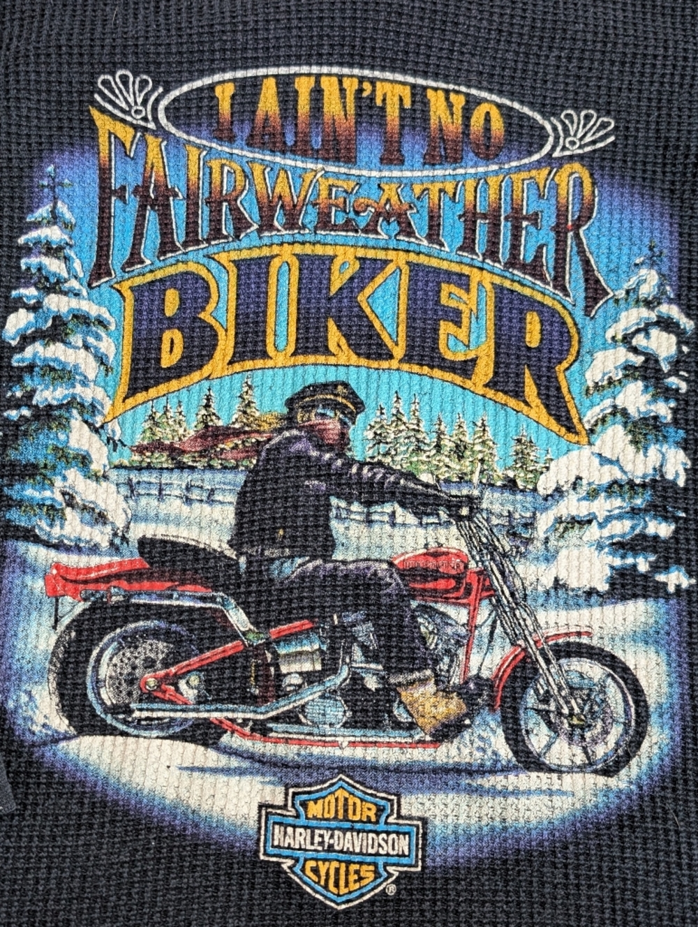 Harley Davidson Vintage 1982 Long Johns Thermal Men's Small Ladies Medium